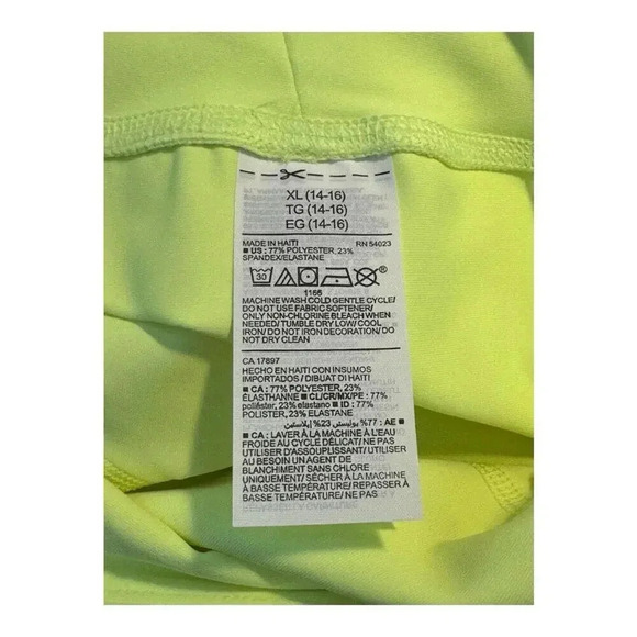 NEW Old Navy Active Girl’s XL Neon Yellow High-Waist Biker Shorts Activewear NWT - Picture 5 of 5